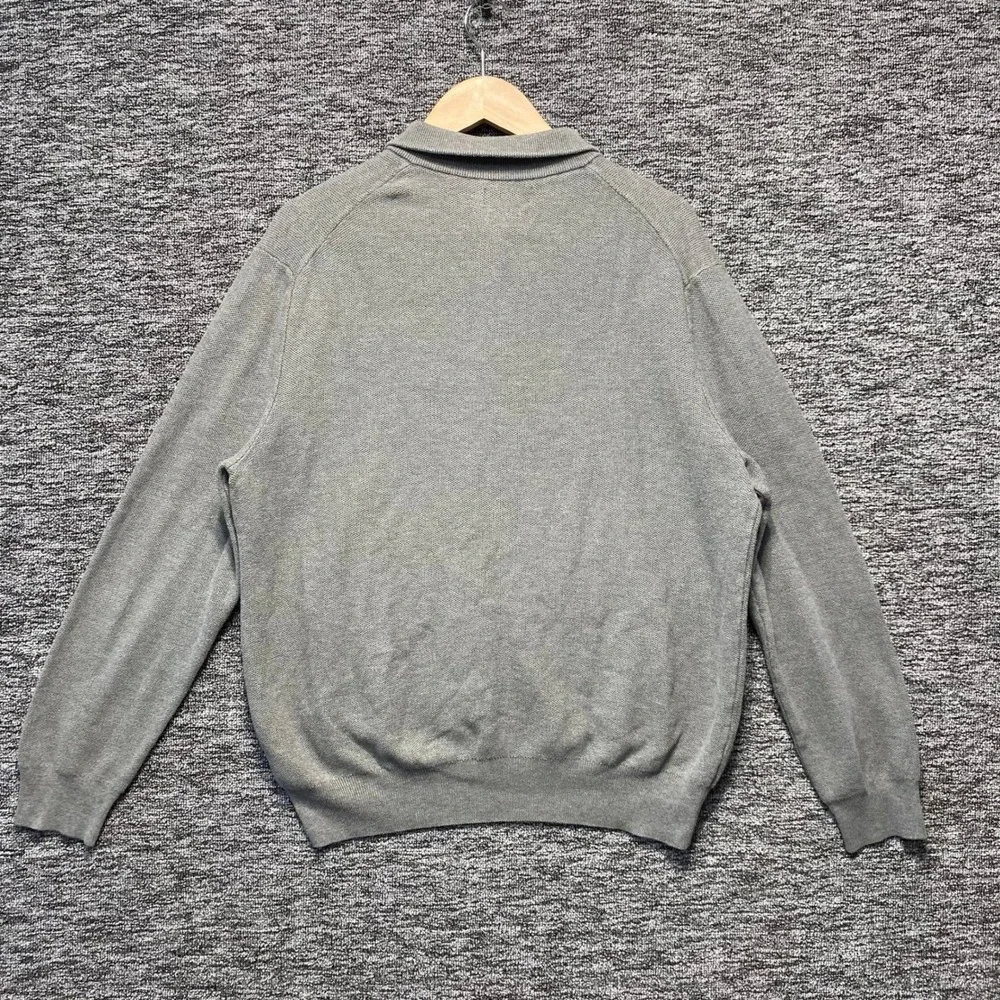 Polo Ralph Lauren Pima Cotton Sweater Mens XL Gray Quarter Zip Pullover Heritage